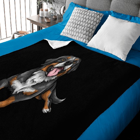 Cute Bernese Mountain Dog Baby Blankets