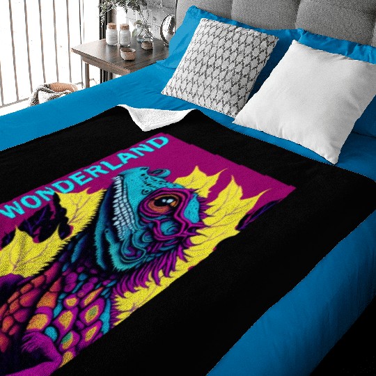 Psychedelic Reptile Wonderland Retro Designs 6 Baby Blankets
