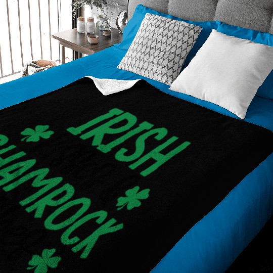 Irish Kisses And Shamrock Wishes Clover Baby Blankets
