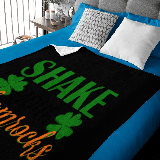Shake Your Shamrocks Four Leaf Clover Irish Baby Blankets