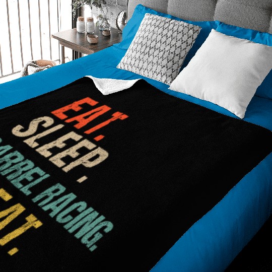 Funny Eat Sleep Barrel Racing Repeat Baby Blankets