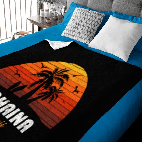 Retro Lahaina Maui Hawaii Sunset Cool Vintage Baby Blankets