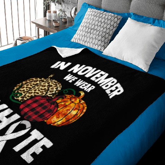 In November We Wear White Fighting Lung Cancer Baby Blankets