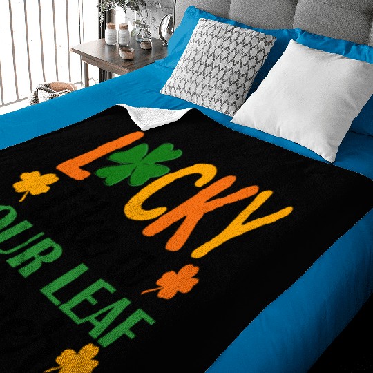 Lucky Like A Four Leaf Clover Irish Ireland Baby Blankets