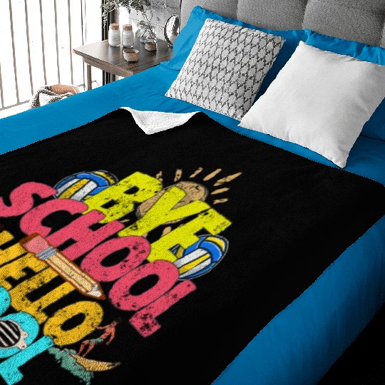 Bye School Hello Pool Last Day Of School Teacher Baby Blankets