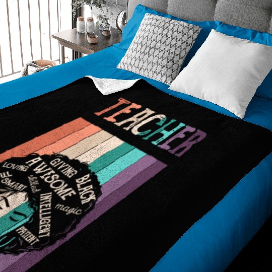 Teacher Black History Month Melanin Baby Blankets