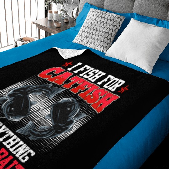 Flathead I fish for Catfish Fishing Noodling Baby Blankets