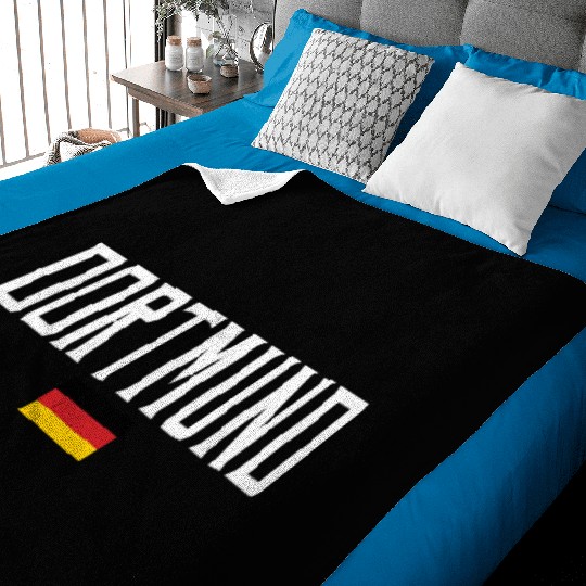 Dortmund Germany Flag White Text Baby Blankets