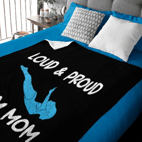Loud & Proud Swim Mom Swim Coach Baby Blankets