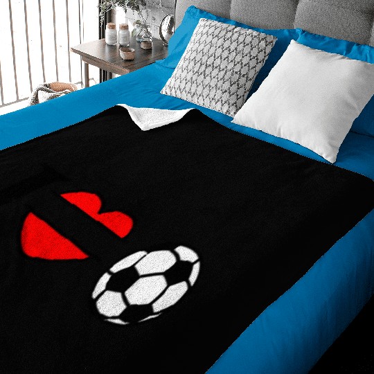 Monogram logo soccer heart Baby Blankets