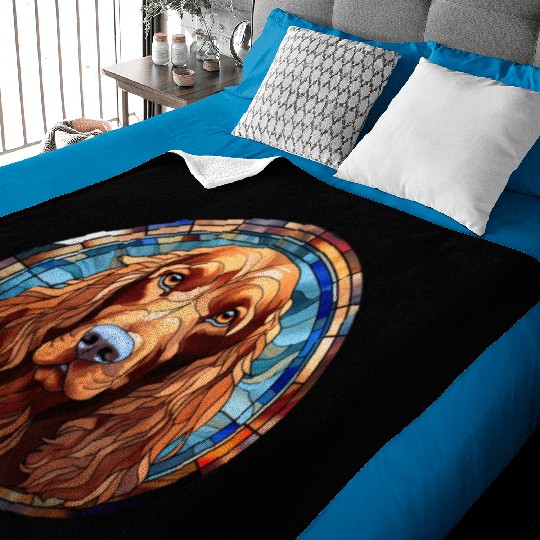 Irish Setter Dog Breed Watercolor Glass Baby Blankets