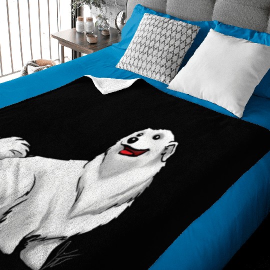 Dog Great Pyrenees White Baby Blankets
