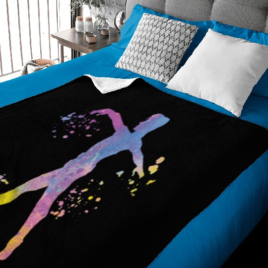Ballet Dancer Colorsplash Man Ballerino Baby Blankets