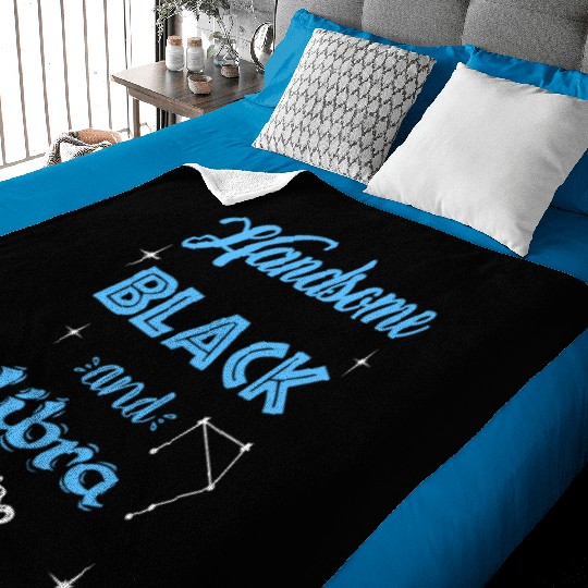Handsome Black Libra Baby Blankets