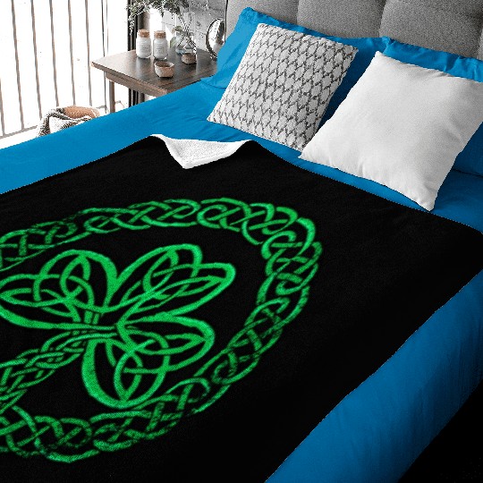 Irish Celtic Knot Shamrock Clover Baby Blankets