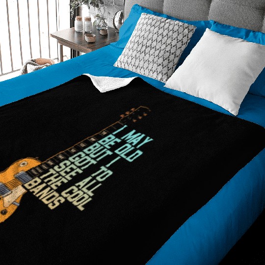 I May Be Old Music Band Lover Musician Guitarist Baby Blankets