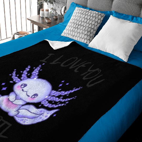 I Love You A Lotl Axolotl In Love Baby Blankets