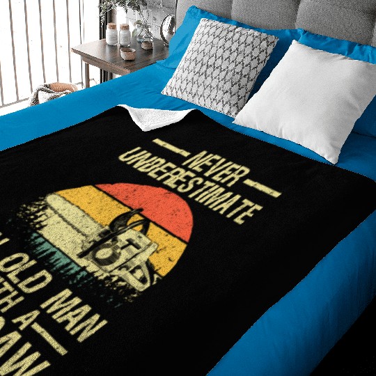 Lumberjack For Dad Logger Arborist Chainsaw Baby Blankets