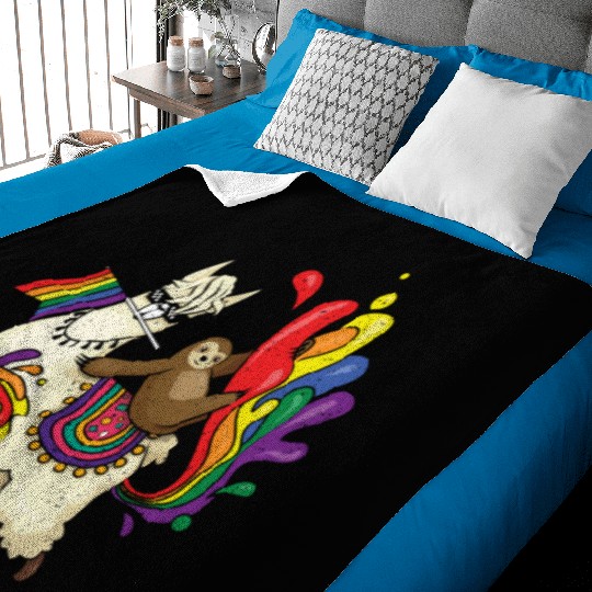 Llama Equality Gay LGBTQ Rainbow LGBT Pride Month Baby Blankets