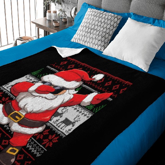 Dabbing Santa Funn Ugly Baby Blankets