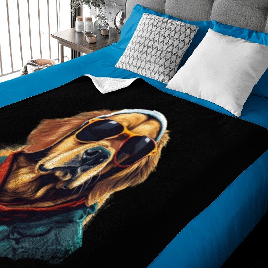 Golden Retriever in the Streets | Dog Lovers Baby Blankets