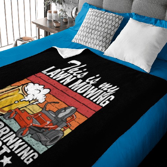 This Is My Lawn Mowing Beer Drinking Dad Gardening Baby Blankets