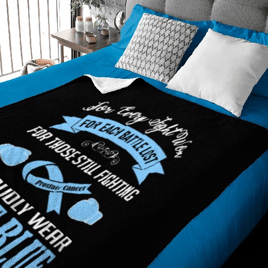 I Proudly Wear Light Blue Prostate Cancer Baby Blankets