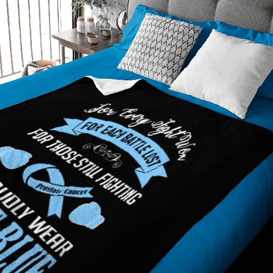 I Proudly Wear Light Blue Prostate Cancer Baby Blankets