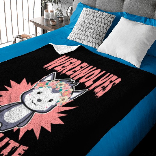 Cute Halloween Werewolf For Trick Or Treat Baby Blankets