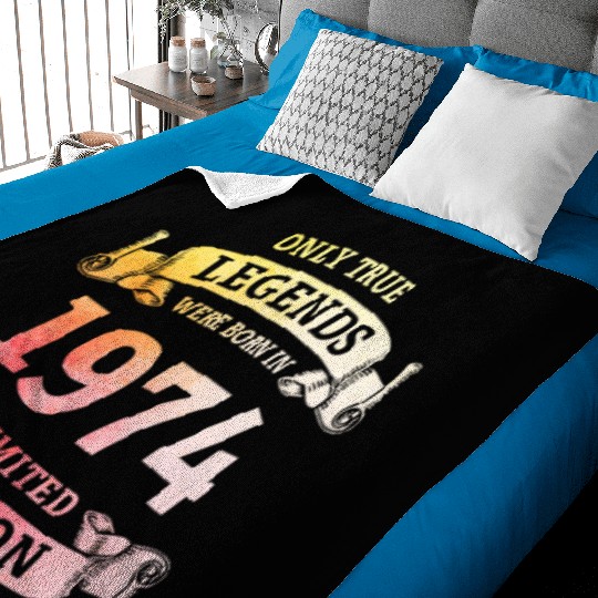 True Legends were born in 1974 50th Birthday Gift Baby Blankets