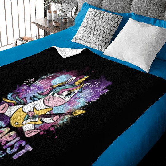 Guitarist Unicorn Music Lover Pony Musician Guitar Baby Blankets