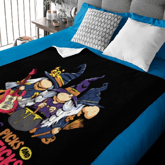 Strings Picks and Broomsticks Witch Halloween Baby Blankets
