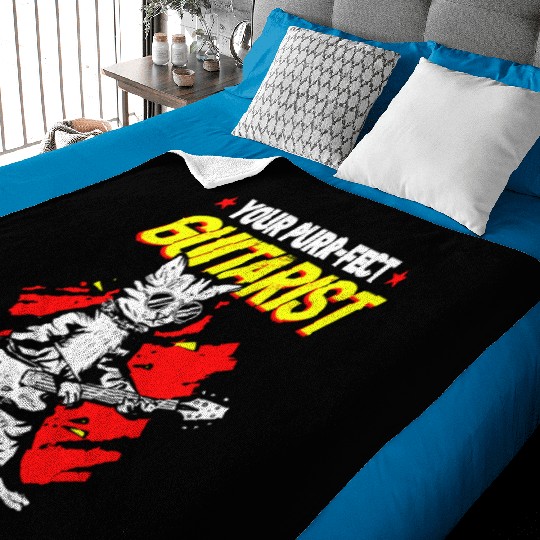 Your Purr-fect Guitarist Cat Musician Kitten Baby Blankets
