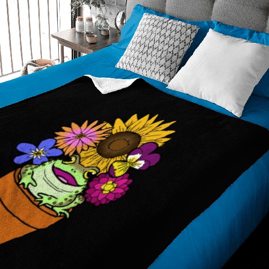 Flower Pot Toad Baby Blankets
