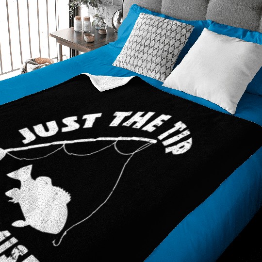 Just The Tip I Promise Fishing Funny Outfit Baby Blankets