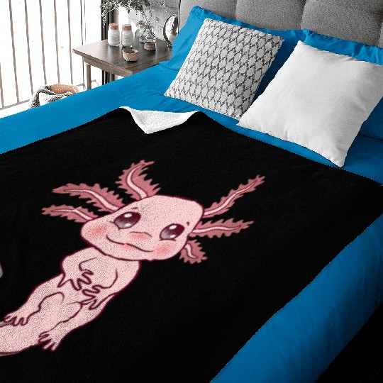 Cute Pink Kawaii Axolotl Lover Sweet Adorable Fish Baby Blankets