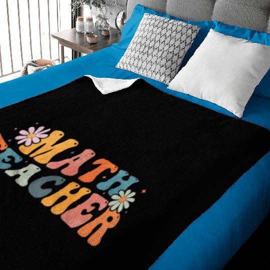 Groovy Math Teacher Mathematics Mathematician Baby Blankets
