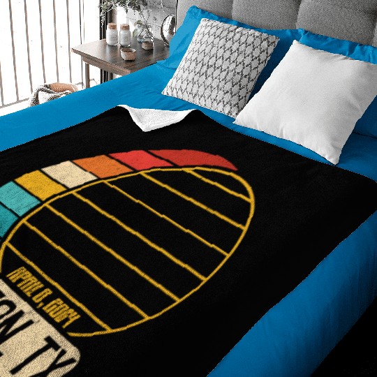 Total Solar Eclipse Texas Houston April 28 2024Hou Baby Blankets