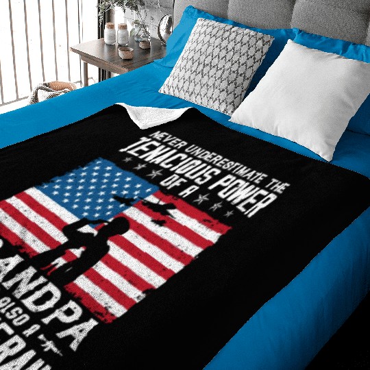 US Army Veteran Grandpa Baby Blankets