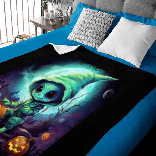 Alien Halloween: Green Extraterrestrial with Baby Blankets