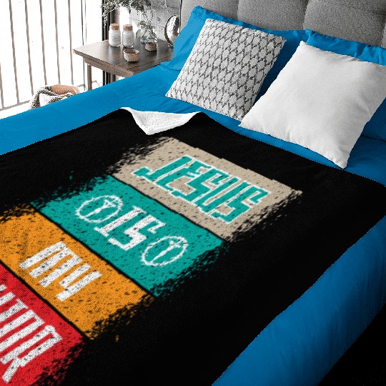 Jesus Is My Savior Love Jesus Christian Christmas Baby Blankets