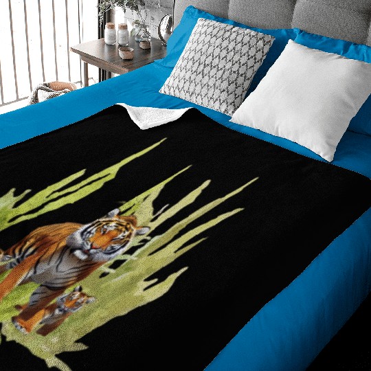 Wildlife Endangered Tiger Cubs Baby Blankets