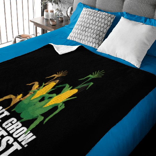 Corn Farmer Plant Grow Harvest Baby Blankets