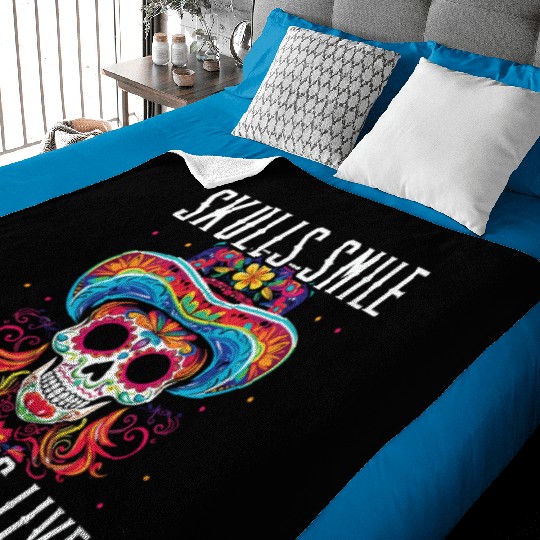 Dia De Los Muertos Sugar Skull Mexican Holiday Baby Blankets