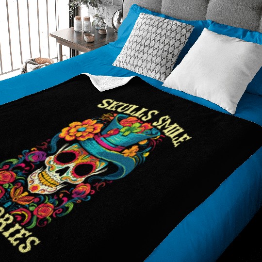 Dia De Los Muertos Sugar Skull Mexican Holiday Baby Blankets