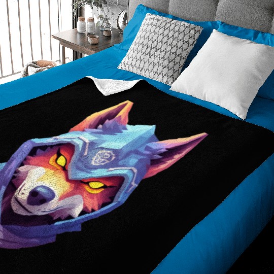 Hooded Alpha Wolf Ninja: Leader of the Night Baby Blankets