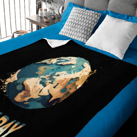 Earth Day: unique illustration earth design Baby Blankets