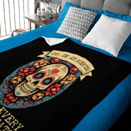 Dia De Los Muertos Sugar Skull Mexican Holiday Baby Blankets