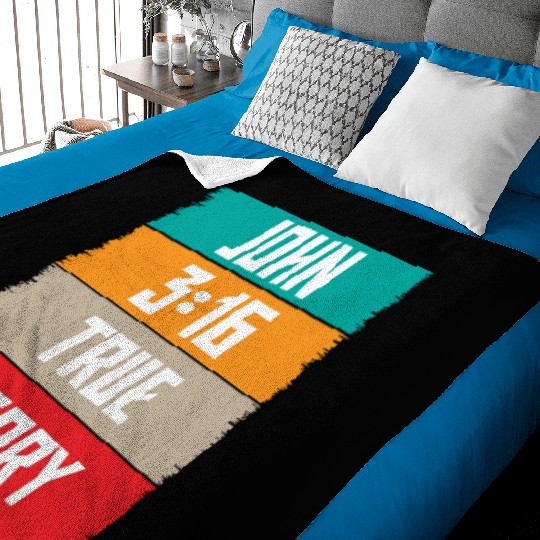 John 3:16 Lve Jesus Christian Christmas Baby Blankets