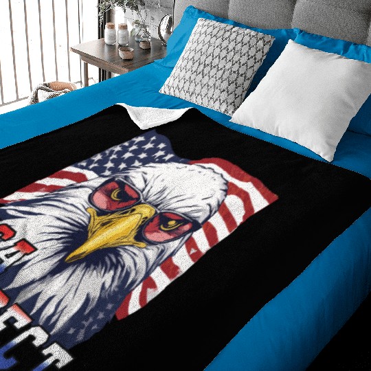 gift idea bald eagle american flag Baby Blankets